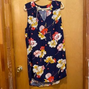 Sleeveless V-Neck Floral Print Dress